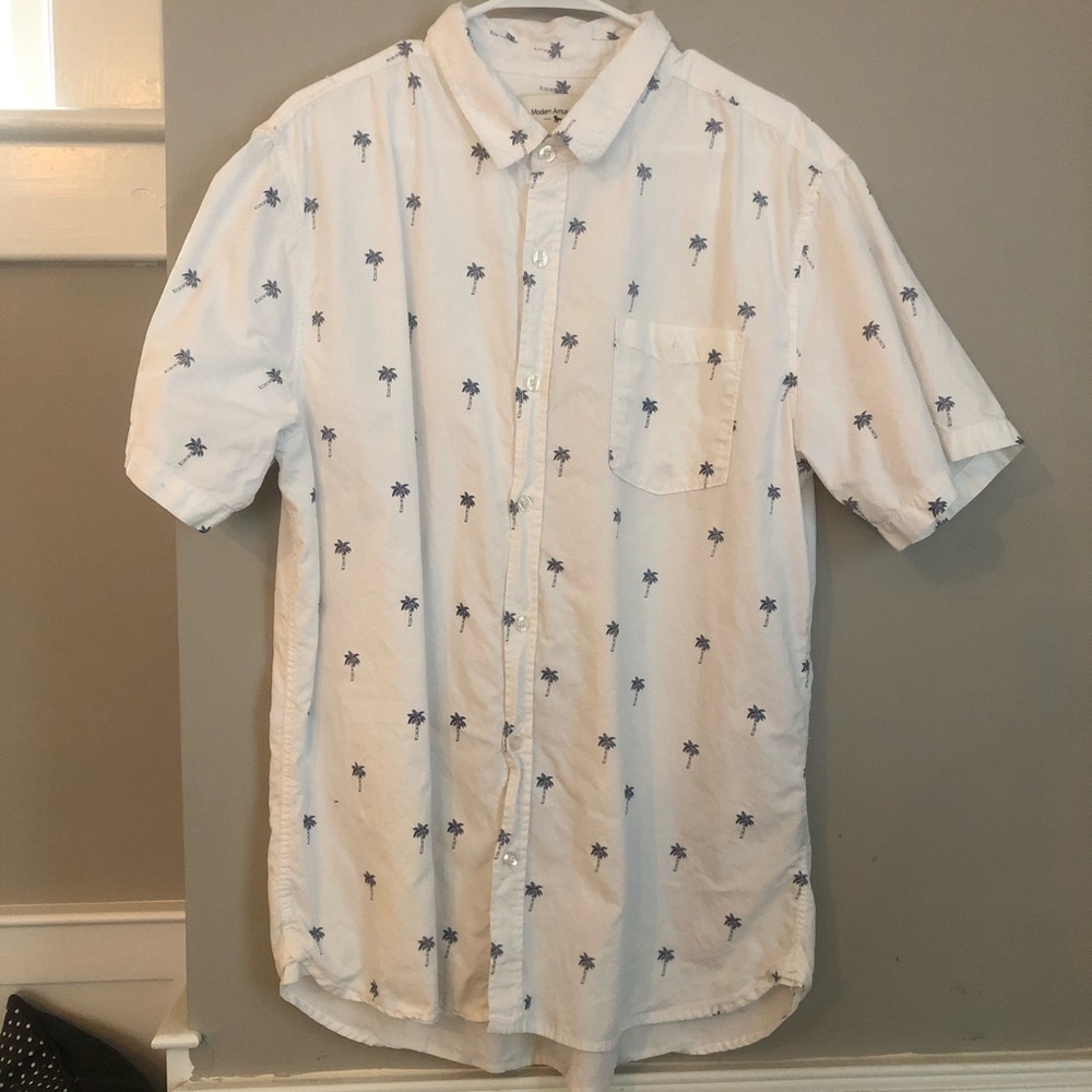 Modern Amusement Palm Tree SS Button Up, XL